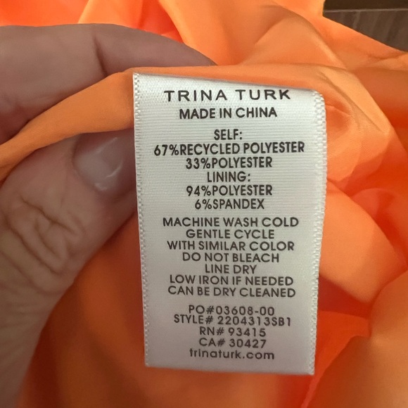 NWT Trina Turk one shoulder cocktail dress. - Picture 6 of 6
